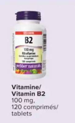 Jean Coutu WEBBER NATURALS Vitamin B2 100 mg offer