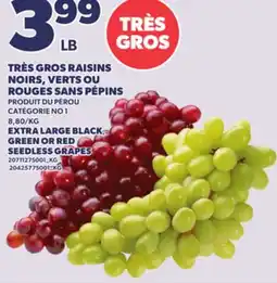 Provigo EXTRA LARGE BLACK, GREEN OR RED SEEDLESS GRAPES offer