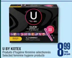 Jean Coutu U BY KOTEX Selected feminine hygiene products offer