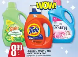 Jean Coutu BOUNCE, DOWNY, GAIN, IVORY NEIGE, TIDE Selected laundry products offer