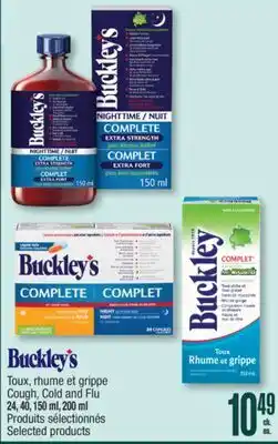 Jean Coutu BUCKLEY'S Cough, Cold and Flu Selected products offer