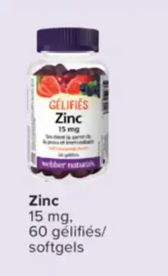 Jean Coutu WEBBER NATURAL Zinc 15 mg, 60 softgels offer