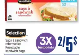 Jean Coutu SELECTION Resealable sandwich bags offer