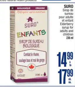 Jean Coutu SURO Elderberry syrup for adults and children offer