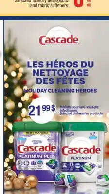Jean Coutu CASCADE Selected laundry detergents and fabric softeners offer