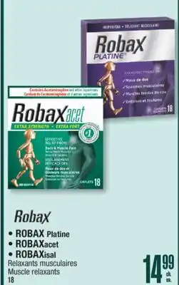Jean Coutu ROBAX Platine, ROBAXacet, ROBAXisal Muscle relaxants offer