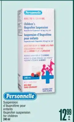 Jean Coutu PERSONNELLE Ibuprofen suspension for children offer