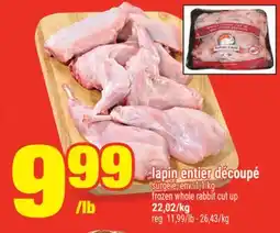 Super C lapin entier découpé | frozen whole rabbit cut up offer