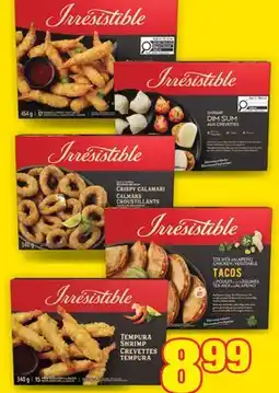 Super C HORS-D'OEUVRE IRRÉSISTIBLE | IRRÉSISTIBLE FROZEN HORS D'OEUVRE offer