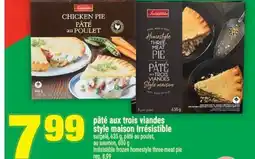 Super C pâté aux trois viandes style maison Irrésistible | Irrésistible frozen homestyle three-meat pie offer