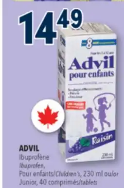 Familiprix Children's Advil ages 2-12 ibuprofen oral suspension grape 230ml offer