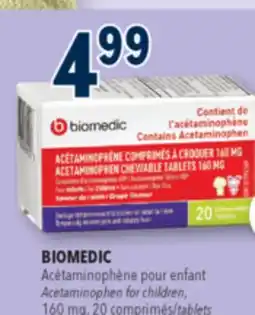 Familiprix Biomedic grape flavour acetaminophen chewable tablets 160mg for children 20un offer