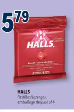 Familiprix Halls Mentho-Lyptus cough, sore throat and nasal congestion cherry flavour drops offer