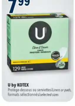 Familiprix U by Kotex Clean & Secure liners regular 129un offer