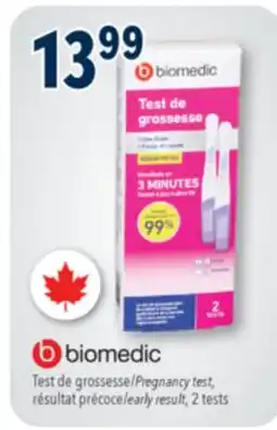 Familiprix Biomedic early result pregnancy test offer