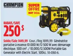 Canadian Tire Champion 10,000/12,500W Portable Gas Generator with Electric Start offer