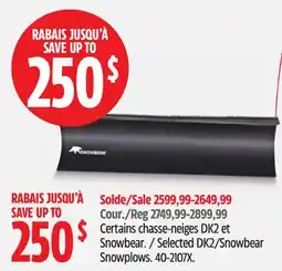 Canadian Tire Selected DK2/Snowbear Snowplows offer