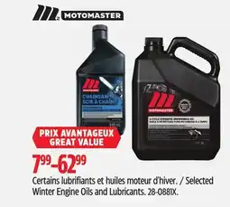 Canadian Tire Selected Winter Engine Oils and Lubricants offer