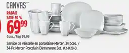 Canadian Tire CANVAS 34-Pc Mercer Porcelain Dinnerware Set offer