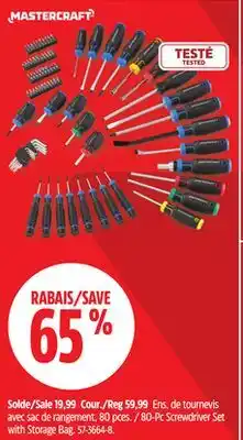 Canadian Tire Mastercraft 80-Pc Screwdriver Set with Storage Bag offer