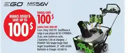Canadian Tire POWER- 56V Single-Stage Steel Auger Snowblower, 21 with 2x5Ah Batteries & Charger offer