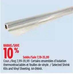 Canadian Tire Selected Shrink Kits and Vinyl Sheeting offer