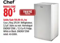 Canadian Tire 3.3 Cu-Ft Fridge, White or Black offer