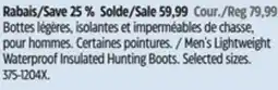 Canadian Tire Yukon Gear Men's Lightweight Waterproof Insulated Hunting Boots offer