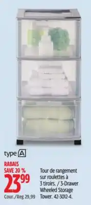 Canadian Tire 3-Drawer Wheeled Storage offer