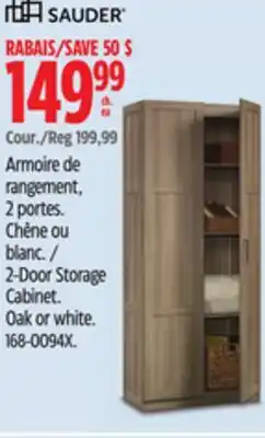 Canadian Tire Sauder 2-Door Storage Cabinet. Oak or white offer