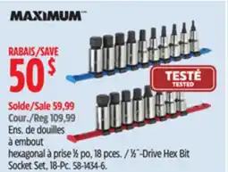 Canadian Tire MAXIMUM 1⁄2˝-Drive Hex Bit Socket Set, 18-Pc offer