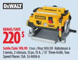 Canadian Tire 13˝ Three-Knife, Two Speed Planer, 15A offer