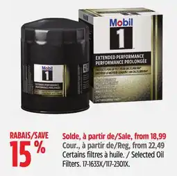 Canadian Tire Mobil Selected Oil Filters offer
