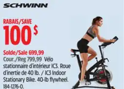 Canadian Tire Schwinn IC3 Indoor Stationary Bike. 40-lb flywheel offer