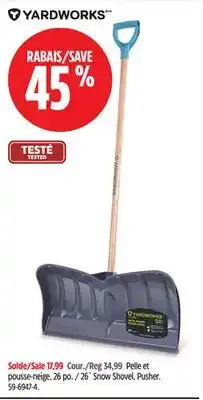 Canadian Tire 26˝ Snow Shovel, Pusher offer