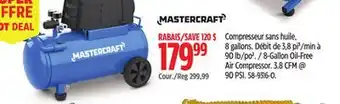 Canadian Tire 8-Gallon Oil-Free Air Compressor. 3.8 CFM @ 90 PSI offer