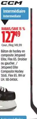 Canadian Tire Jetspeed Elite Composite Hockey Stick, Flex 65. RH or LH offer