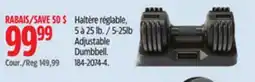 Canadian Tire 5-25lb Adjustable Dumbbell offer
