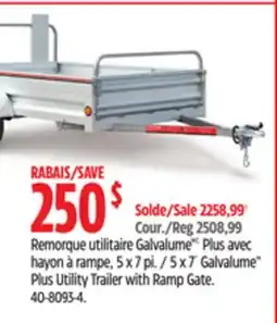 Canadian Tire 5 x 7´ Galvalume Plus Utility Trailer with Ramp Gate offer
