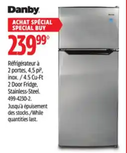 Canadian Tire 4.5 Cu-Ft 2 Door Fridge, Stainless-Steel offer