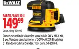 Canadian Tire 20V MAX XR Brushless 5˝ Random Orbital Sander. DEWALT offer
