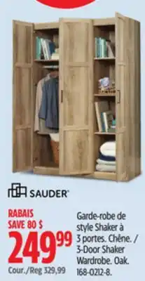 Canadian Tire Sauder 3-Door Shaker Wardrobe offer