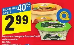 Maxi HUMMUS OU TREMPETTE FONTAINE SANTÉ, 227-260 g offer