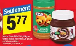 Maxi BEURRE D'ARACHIDE 750 G/1 KG OU TARTINADE AUX NOISETTES 725 G KRAFT offer