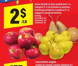 Maxi POIRES BARTLETT OU BOSC OU POMMES SWEETANGO offer