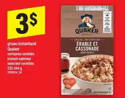 Maxi GRUAU INSTANTANÉ QUAKER | INSTANT OATMEAL, 232-344 g offer