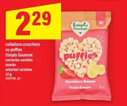 Maxi COLLATIONS CRUNCHERS OU PUFFIES SIMPLY GOURMET | SNACKS, 32 G offer