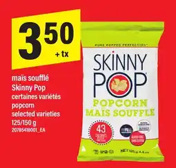 Maxi MAÏS SOUFFLÉ SKINNY POP | POPCORN, 125/150 G offer