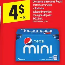 Maxi BOISSONS GAZEUSES PEPSI | SOFT DRINKS, 6x222 mL offer