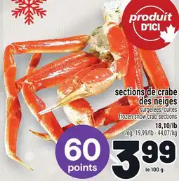 Metro SECTIONS DE CRABE DES NEIGES | FROZEN SNOW CRAB SECTIONS offer